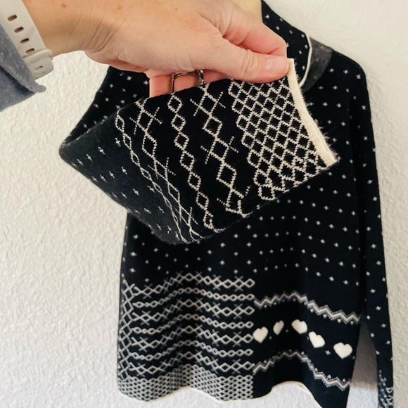 Tribal Jeans Black & Cream Hearts and Dots Turtleneck Sweater - Picture 5 of 10